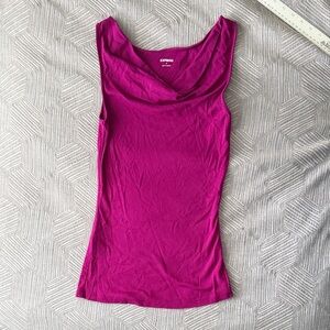 Express Magenta Cowl Neck Tank Top